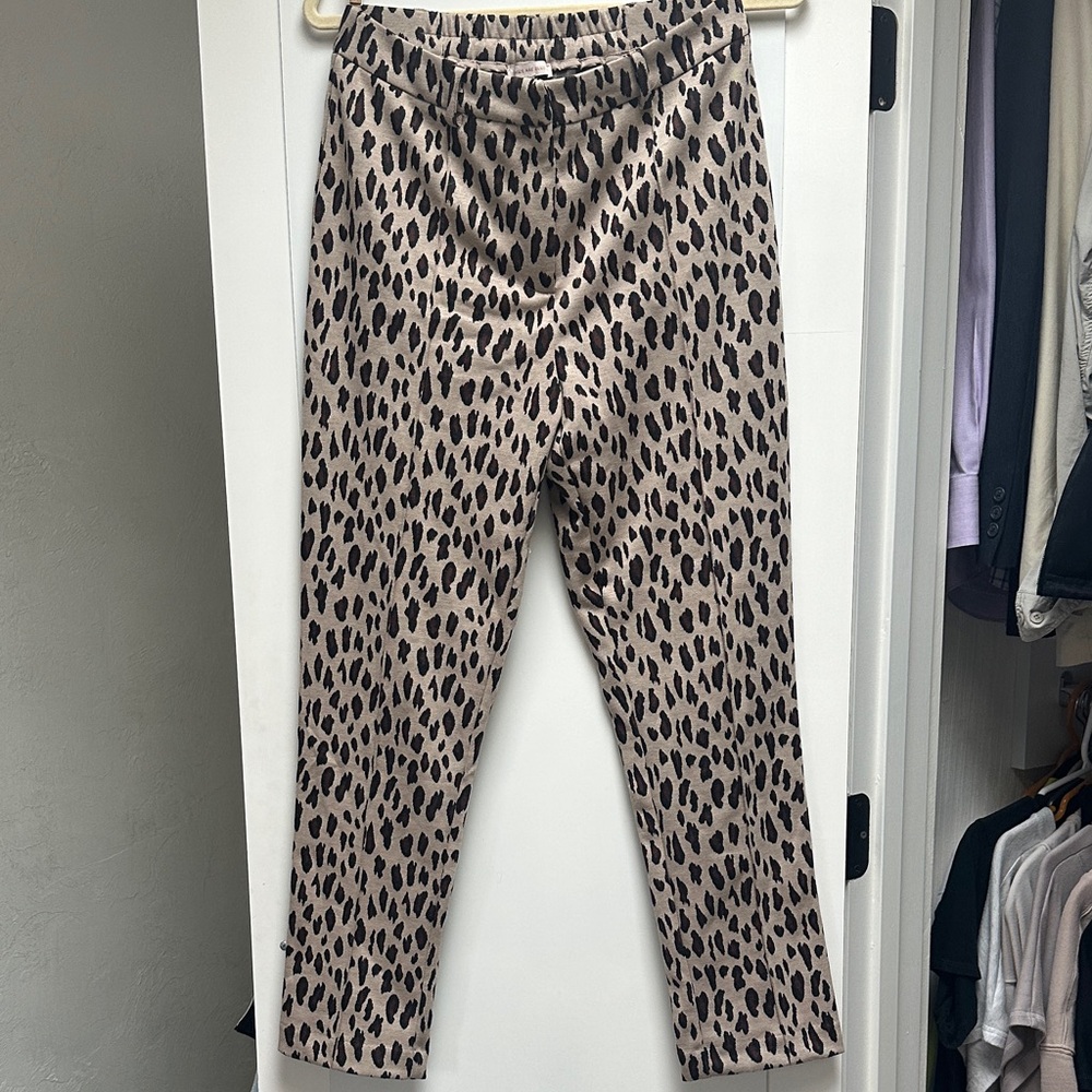 Skies Are Blue Leopard Print Trousers